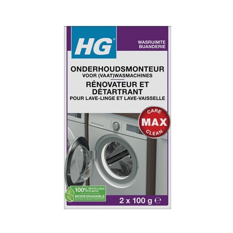 Nettoyant d'entretien pour machines à laver et la vaisselle HG 2x100g)