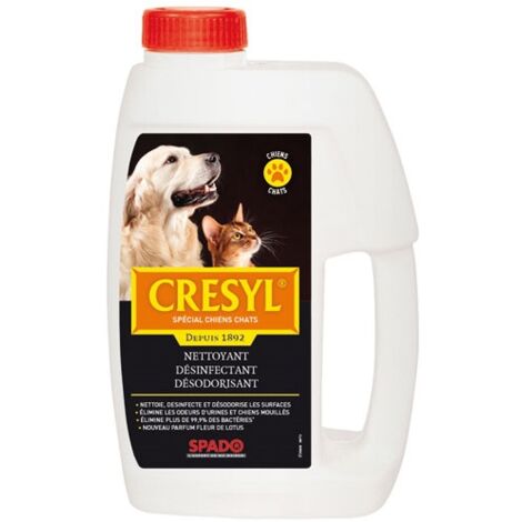 Nettoyant désinfectant pour chiens et chats 1L – Élimine 99,9% des bactéries – Parfum fleur de lotus – Prêt à l'emploi – Cresyl - CHAT 1 L
