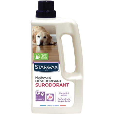 Starwax – Nettoyant désodorisant surodorant 1 L – Parfum fruits rouges – Formule sans javel – Élimine 99,9% des bactéries – Pour animaux de compagnie
