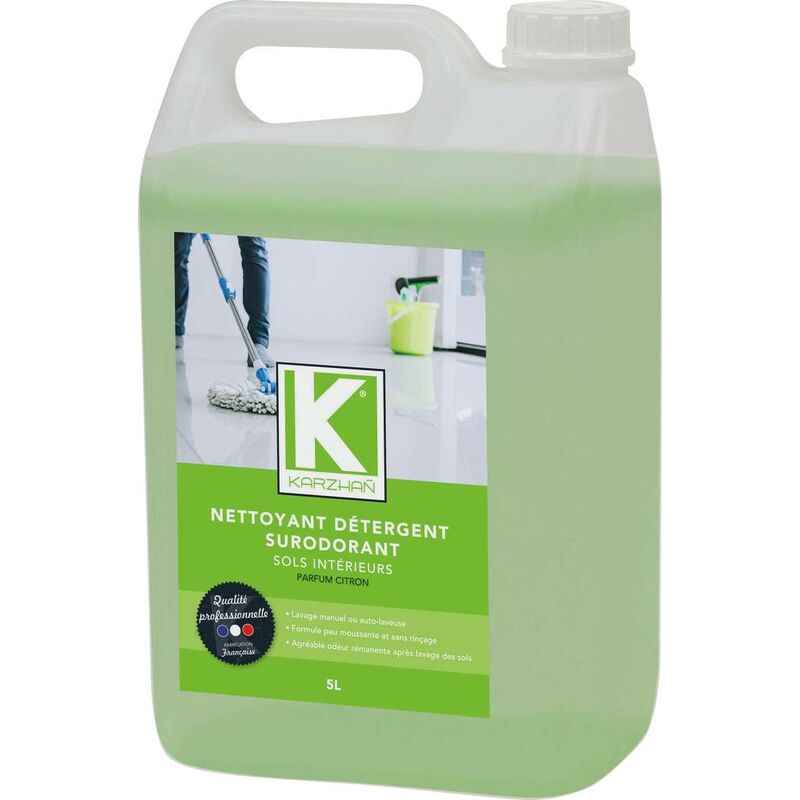 Karzhan - Nettoyant détergent surodorant sols parfum citron - bidon de 5L