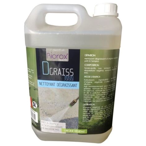Nettoyant et Dégraissant - BIOROX DGRAISS 3000 - 5L - Incolore - Prêt à l'emploi - Biodégradable