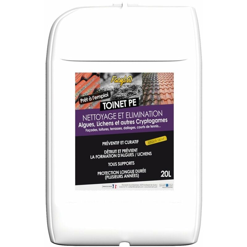Nettoyant et traitement des toitures et facade toinet pe bidon 20 l