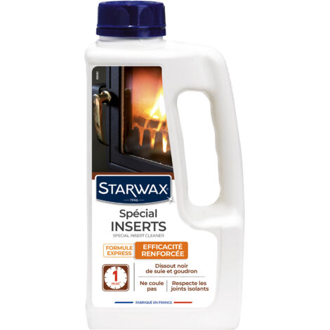 Starwax – Nettoyant pour inserts de cheminée 1L – Formule express sans soude caustique – Dissout suie et traces de fumée – Compatible vitres froides