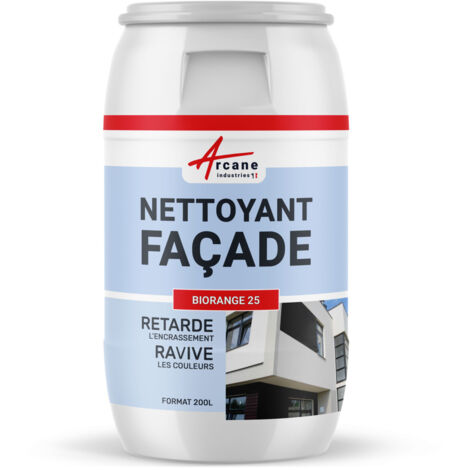 Nettoyant façade, rénovateur toiture, mur, crépis, plastique, rpe, peinture, enduits, béton, brique encrassée :  Rénovateur facades - 200 L  - ARCANE INDUSTRIES