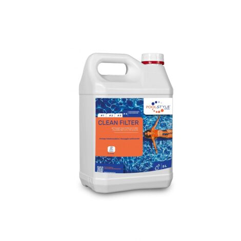 Nettoyant filtre 5L – Détartrant et dégraissant pour masses filtrantes – Dissout calcaire et dépôts huileux – Curatif et préventif – Poolstyle