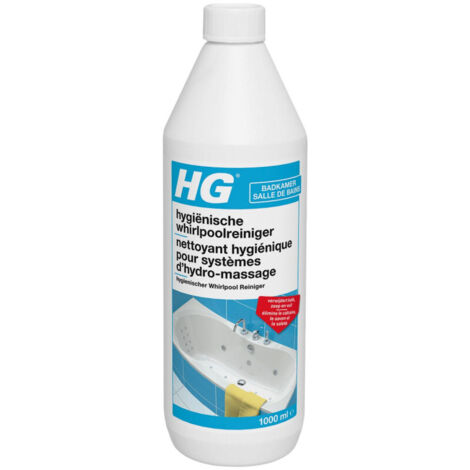 Nettoyant hygiénique pour systèmes d'hydro-massage 1L – Élimine calcaire, savon et sébum – Prolonge durée de vie baignoire balnéo – HG