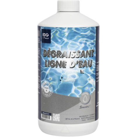Nettoyant Ligne d'Eau Piscine Spa - Bouteille 1 Litre - Action Dégraissante - Edg by Aqualux