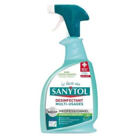 Nettoyant liquide multisurface 750 ml – Désinfectant sans javel – Élimine 99,9% des bactéries et virus – Parfum eucalyptus – Sanytol