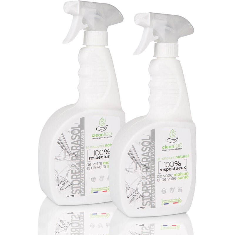 Clean 100 - nettoyant liquide spécial parasol - sprayer - 750ML - Ecologique et Hypoallergénique - Stores, Parasols, Bâches, Tentes, Tissus - X2