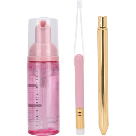 Nettoyant Mousse pour Cils 60ml - Doux et Nettoyage Profond - Kit avec Brosse Rose