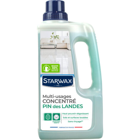 Starwax – Nettoyant multi-usages parfum pin des landes 1L – Formule sans ammoniaque ni javel – Pour sols plastiques et carrelages – 25 lavages
