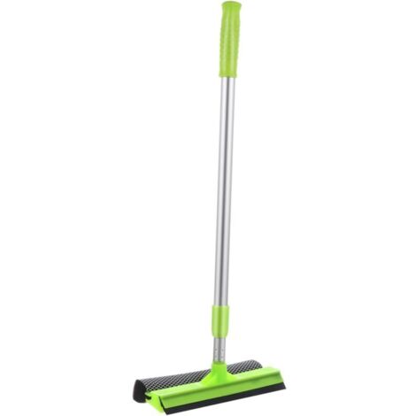 Nettoyant multi-usages pour vitres, carrelage et pare-brise de voiture, manche télescopique réglable et détachable(vert).