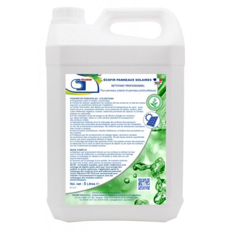 Nettoyant panneaux solaires prêt à l'emploi – Élimine poussière et salissures grasses – 1L pour 6 à 10 m² – Biodégradable et sans caustiques – Firchim