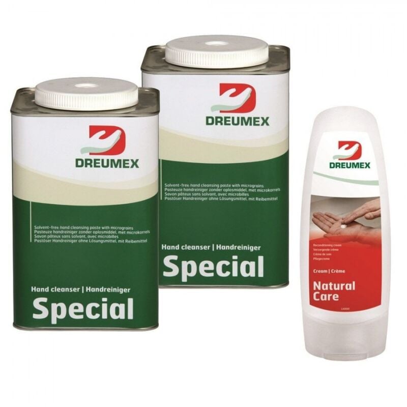 Nettoyant pour les mains 2x 4,5 litres Spécial plus tube de natural Care gratuite Dreumex