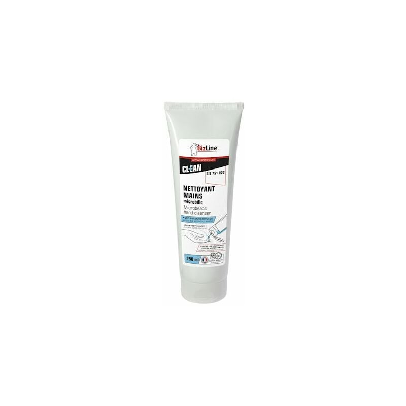 Bizline - nettoyant - pour les mains microbilles - en tube - avec ou sans rinçage en tube de 250 ml 751023