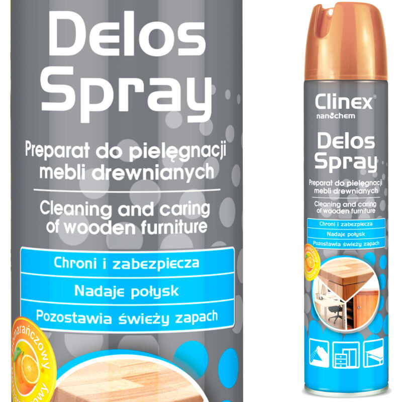 Nettoyant pour meubles élimine la saleté, la poussière, les traces de mains, polit CLINEX Delos Spray 300 ml