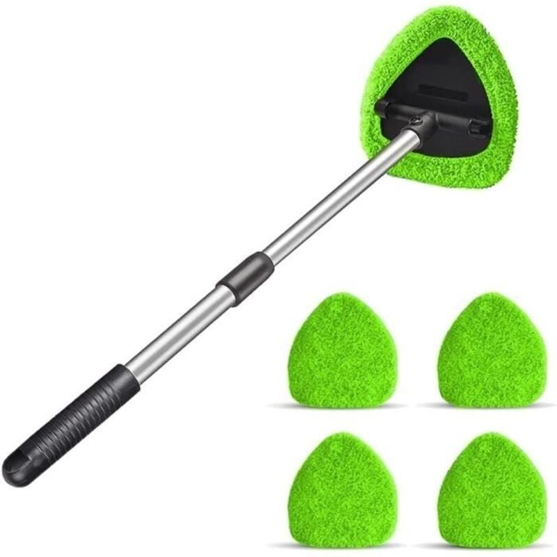 Nettoyant pour Pare-Brise de Voiture, Nettoyant de Vitres de Voiture avec 4 Tampons en Microfibre Lavables Et RéUtilisables