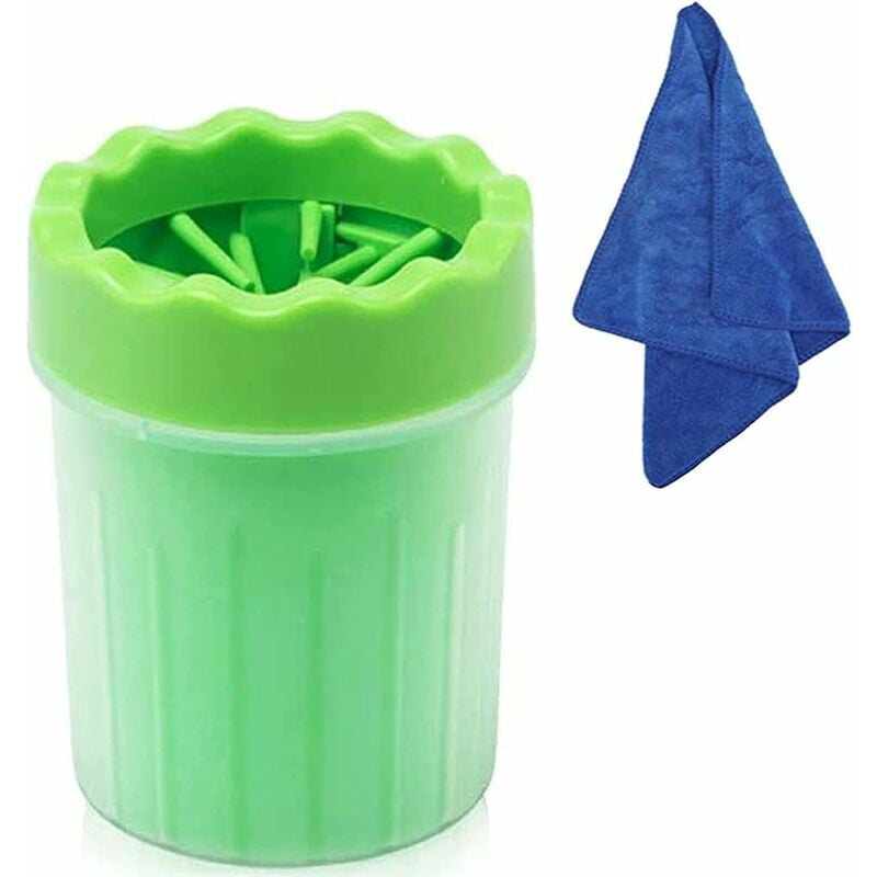Fei Yu - Nettoyant pour pattes d'animaux, nettoyant pour pattes en siliCône, nettoyant pour pattes de chien portable avec serviette pour chiens,
