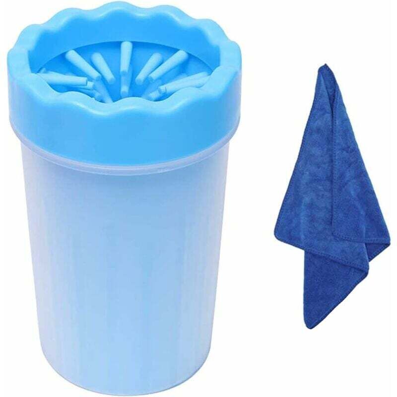 Nettoyant pour pattes d'animaux, nettoyant pour pattes en siliCône, nettoyant pour pattes de chien portable avec serviette pour chiens, chats, soins