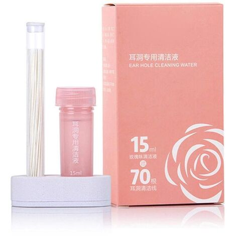 Nettoyant pour Piercings - Kit de Soins pour Oreilles avec Solution Anti-Odeurs et Accessoires de Nettoyage