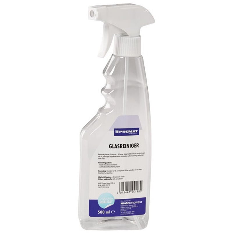 Nettoyant pour vitres 500 ml flacon pulvérisateur CHEMICALS (Par 12) - Promat