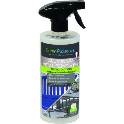 Nettoyant protecteur pour portail et menuiserie – 750ml – Élimine salissures et verdissures – Film protecteur déperlant – Greenplaisance