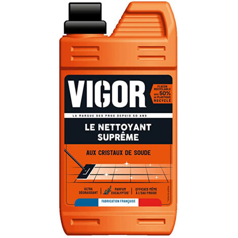 Nettoyant suprême aux cristaux de soude 1L – Ultra dégraissant parfum eucalyptus – Flacon recyclable 50% plastique recyclé