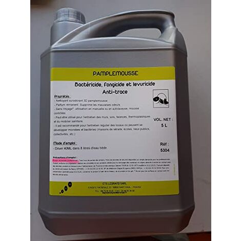 nettoyant surodorant 3D PAMPLEMOUSSE - 5L : bactéricide, fongicide et levuricide - Fabrication Française