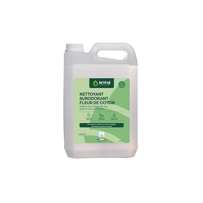 Nettoyant Surodorant concentré Fleur de coton Le Vrai Professionnel Bidon de 5 l