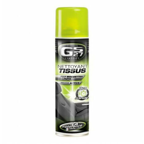 Nettoyant tissus auto et moquettes 300ml – Élimine les taches tenaces – Odeur fraîche – Pour sièges en tissu – Gs27