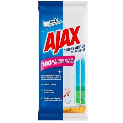 AJAX Nettoyant Vitres 40 Lingettes
