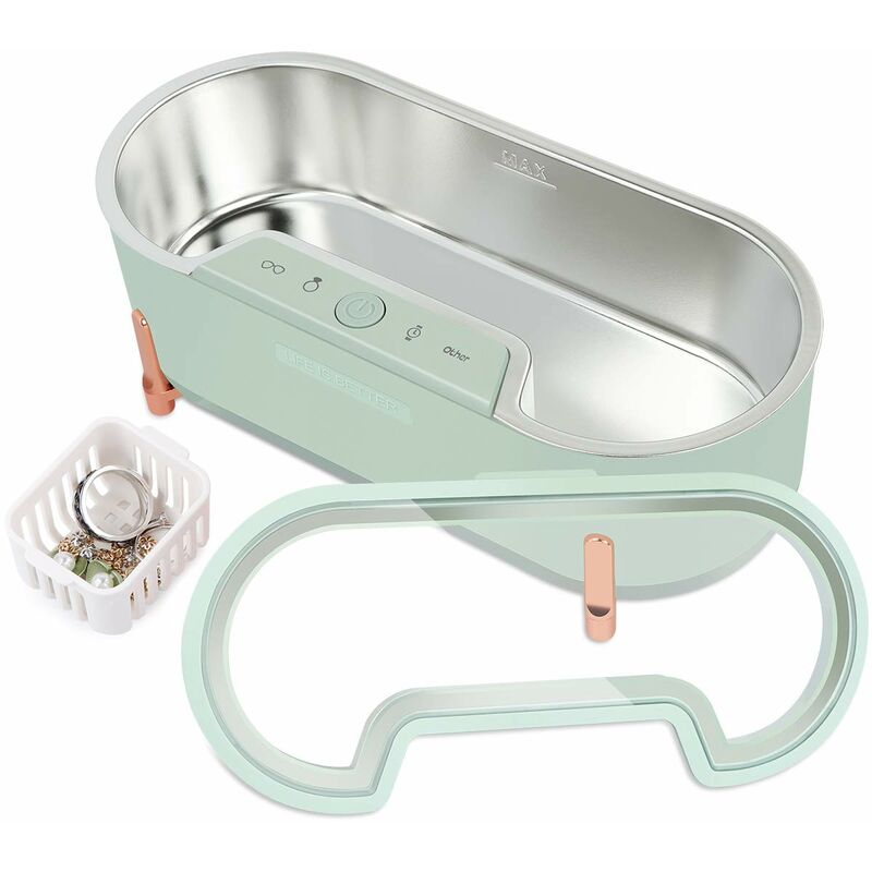 Nettoyeur à Ultrason, Bac Ultrasons Professionnel Appareil de nettoyage des lunettes Minuteur Nettoyage Pour bijoux, montres, lunettes (40 KHz, 500ml)