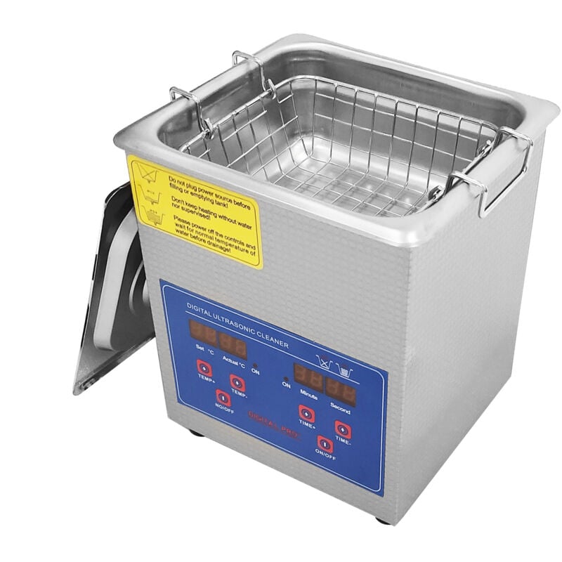 Nettoyeur à ultrasons 1,3 l avec minuterie numérique, machine de nettoyage à ultrasons chauffante professionnelle pour bijoux, montres, lunettes