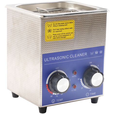 Nettoyeur à ultrasons 2L, bouton en acier inoxydable, chauffage temporisé, machine de nettoyage mécanique, prise UE 220 V