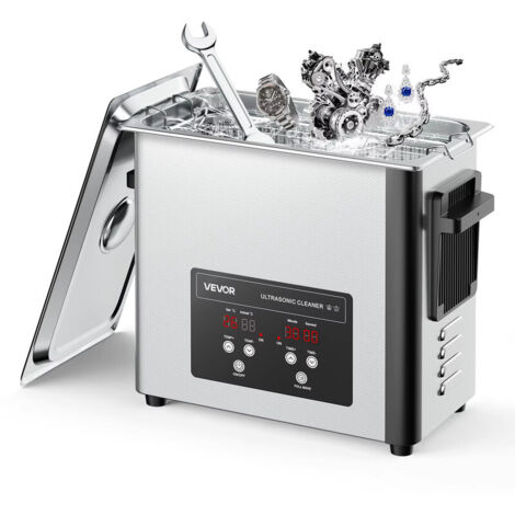 Nettoyeur à ultrasons 6L 40 kHz – température 0–80°C – acier inoxydable – nettoyage montres, bijoux et pièces de monnaie