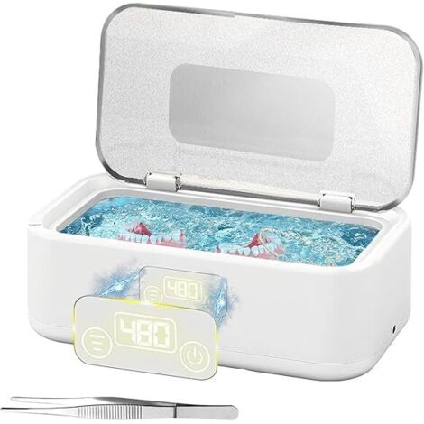 Nettoyeur à ultrasons, 800 ml, bain à ultrasons 49 kHz, haute fréquence, avec 5 modes, portable, pour lunettes, bijoux, montres, M, plastique ABS