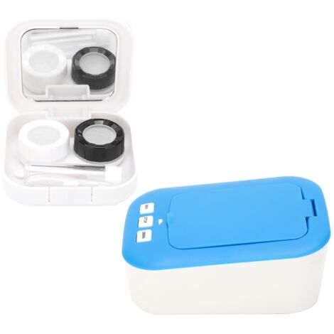 Nettoyeur à Ultrasons MK-180 48kHz pour Lentilles de Contact avec Réservoir en Acier Inoxydable Bleu