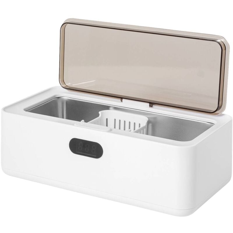 Nettoyeur à ultrasons pour la maison, pour bijoux, pour fournitures de bureau 16 w 500 ml avec panier de nettoyage