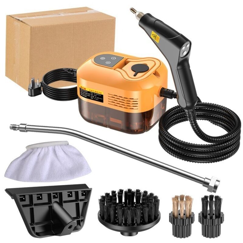 Nettoyeur à vapeur portable 1500 W, nouveau contrôle de la poignée amélioré écran tactile 6 niveaux réglables réservoir d'eau de 1200 ml,