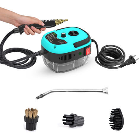 Nettoyeur à vapeur portable 2500 W, machine de nettoyage à vapeur sous pression à haute température avec têtes de brosse pour meubles de cuisine, salle de bain, voiture