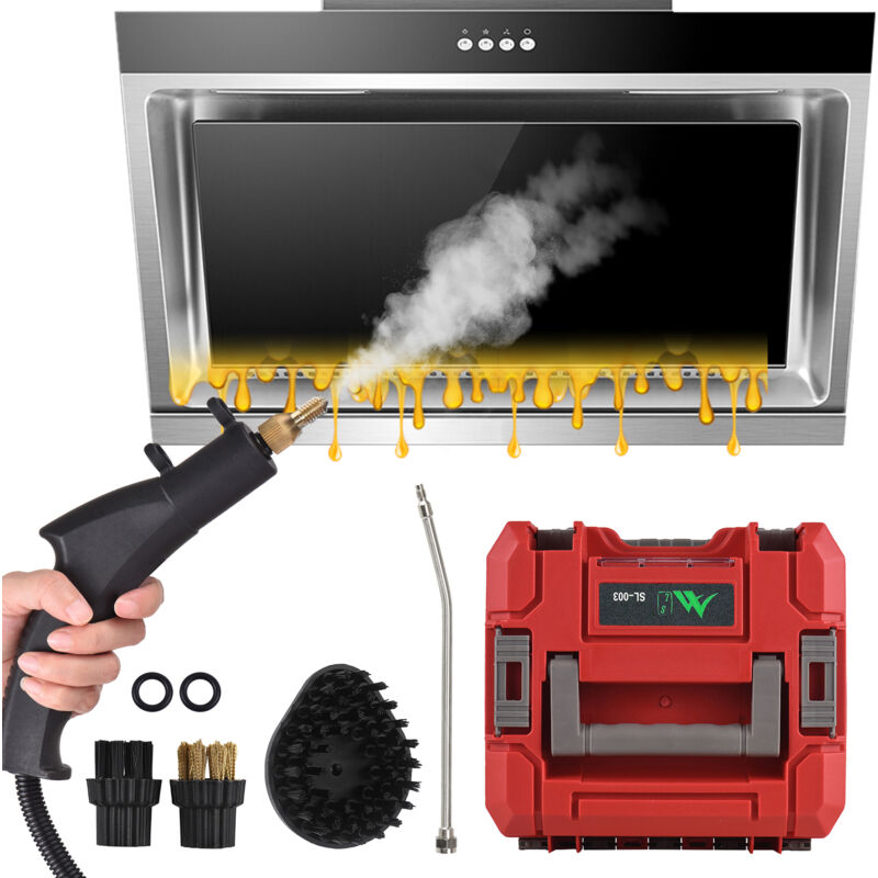 Decdeal - Nettoyeur à vapeur portable 2500 w, machine de nettoyage à vapeur sous pression à haute température, sans réservoir et robuste pour