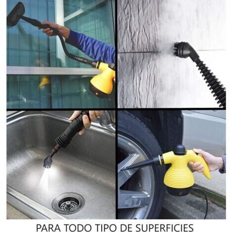 Nettoyeur à vapeur portable - Puissant et multifonctionnel, Détachant pour revêtement de voiture, maison, cuisine, tapis, verre et canapé, Avec 9 accessoires