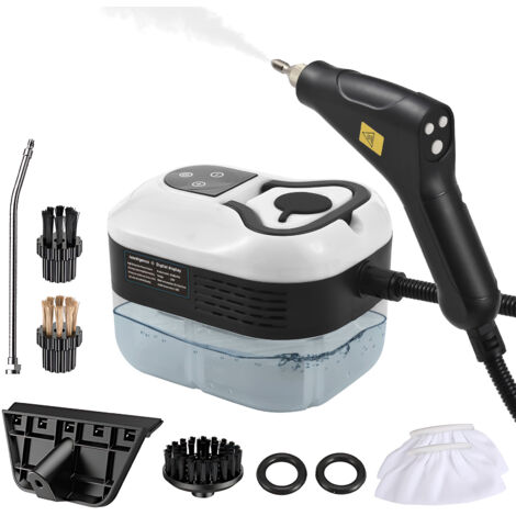 Nettoyeur à Vapeur Portatif avec 6 Accessoires, Touchscreen 6 Niveaux, 105°C/221°F, Manette Portable, Réservoir 1200ml/40.5oz pour Canapé, Vitres, Cuisine