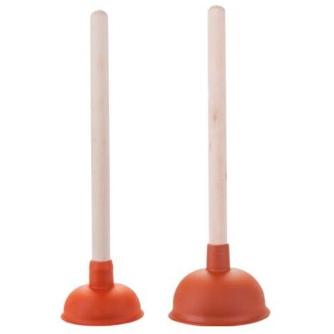 Nettoyeur d&39évier Pömpel cloche d&39aspiration 115 mm, avec manche en bois 35 cm, caoutchouc