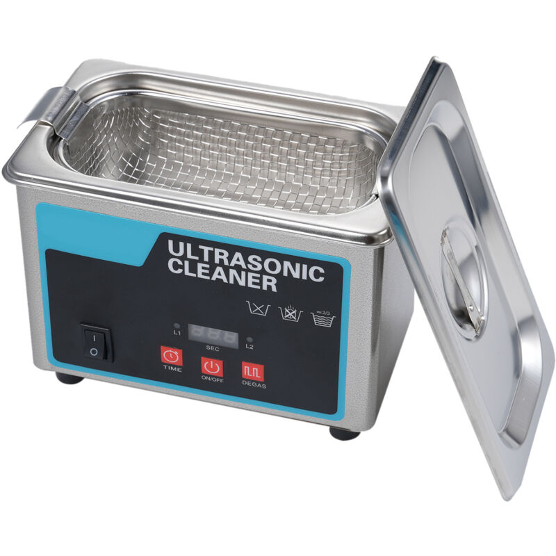 Lifcausal - Nettoyeur de bijoux à ultrasons 0,8 l Machine de nettoyage professionnelle avec panier de nettoyage pour bijoux Lunettes Instruments
