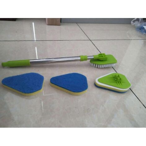 Nettoyeur de carrelage de salle de bain, balai de douche télescopique, outil de nettoyage extensible pour baignoire (Nouveau kit de nettoyage télescopique pour salle de bain)