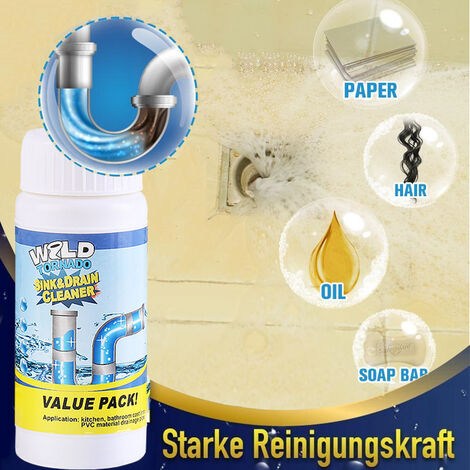 Nettoyeur de drainage d&39évier, pour tuyau de cuisine, toilette, déodorant, Agent de plomberie puissant, nettoyage rapide et puissant des égouts, 110 ml/g