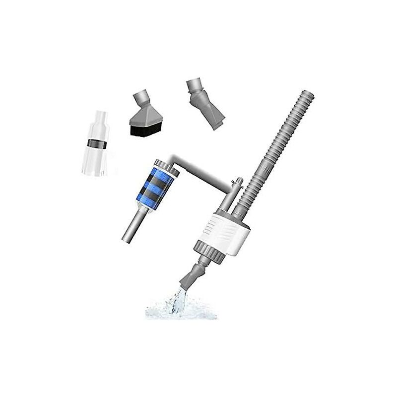 Nettoyeur de gravier d'aquarium, 6 En 1 électrique sous vide réservoir d'eau de poisson ensemble de changeur avec régulateur de débit d'eau réglable