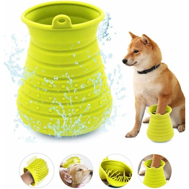 Fei Yu - Nettoyeur De Patte De Chien,Lave-Pieds pour Animal dômestique, Tasse de Nettoyage des Pattes avec Fonction de Massage,pour Chiens et Chats