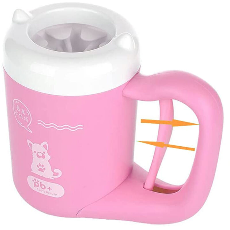Nettoyeur De Pattes De Chien Tasse Nettoyant Pour Pattes Boueuses Pour Petits Chiens Chats Laveur De Pieds Portable Semi-Automatique Nettoyeur De